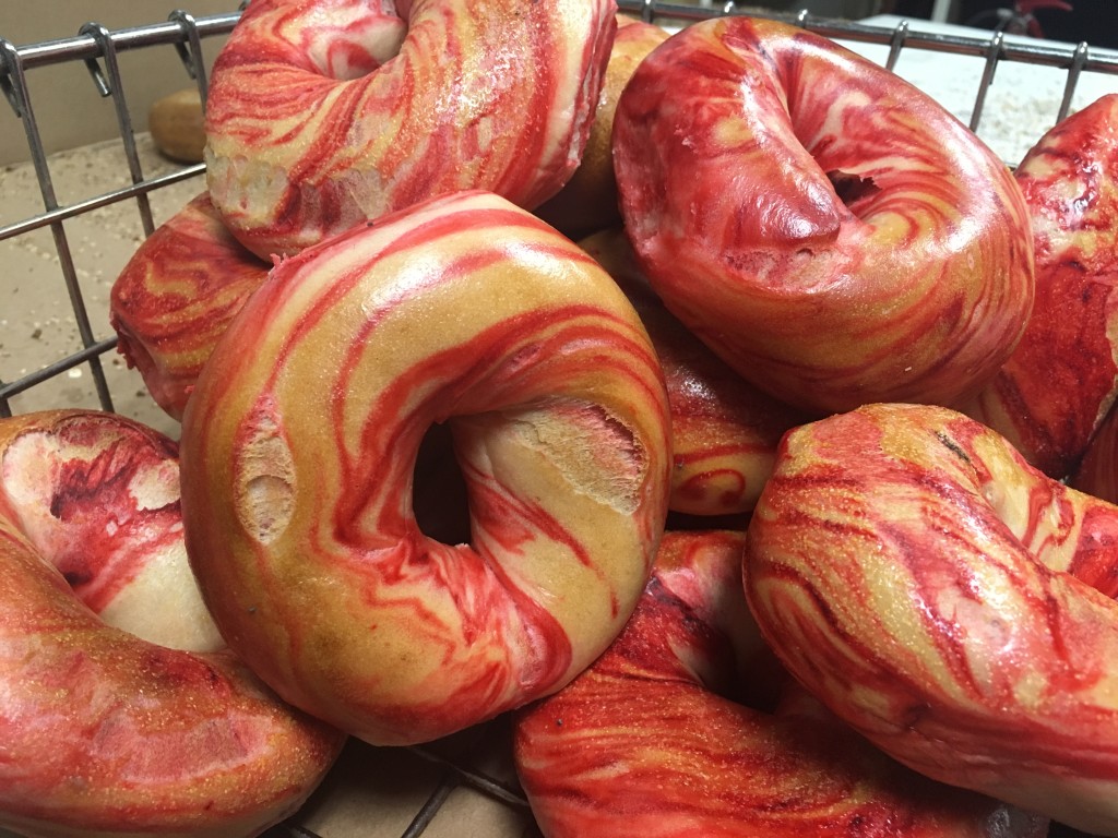 red valentines day bagels