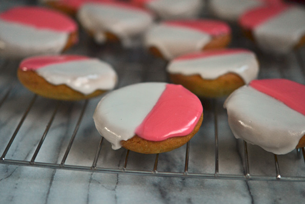 pink and white cookies